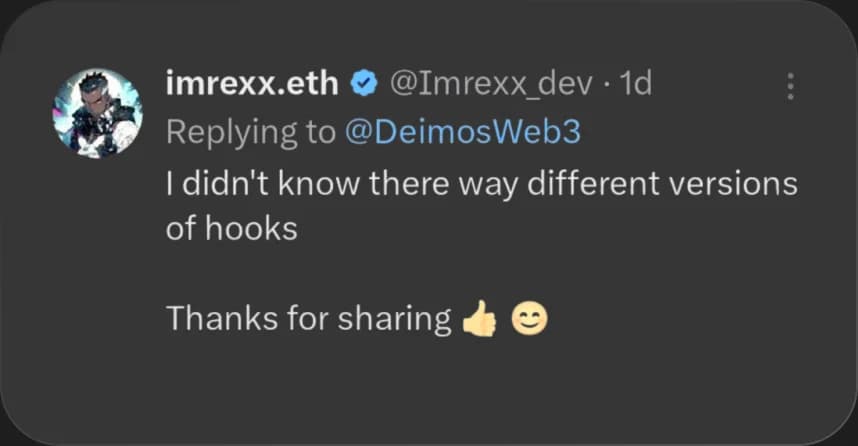 X reply from imrexx.eth praising Elcara's content